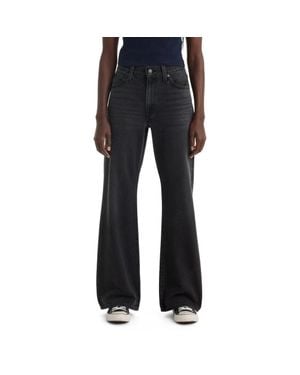 Levi's 94 Baggy Jeans Denim High Rise Bootcut Leg Jax1813 - Black