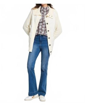 NIC+ZOE Mix Media Quilted Puffer Jacket - Blue