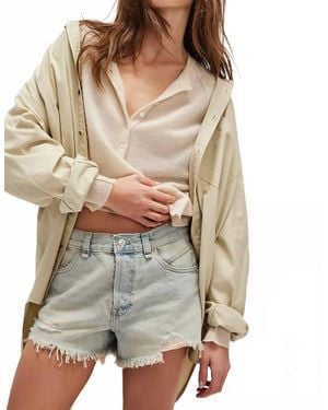 Free People Now Or Never Denim Shorts - Gray