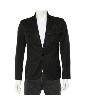 Just Cavalli Cotton Trim Detail Blazer - Black