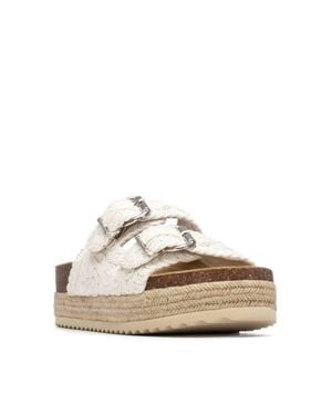 Xti Refresh Collection Double Strap Buckle Flat Sandals - Natural