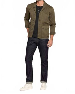 Current/Elliott Solid Button Down Blazer - Green