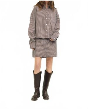 ALL ROW Gates Button Down Mini Skirt - Gray