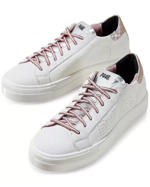P448 Thea Sneakers Leather Low Top Platform Shoes Zpo446 ,5) - White
