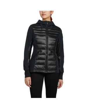 Pajar Cressy Mixed Media Channel Quilted Stretch Puffer - Black