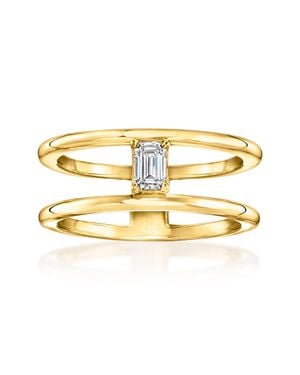 RS Pure By Ross-Simons Emerald-Cut Lab-Grown Diamond Open-Space Ring - Metallic