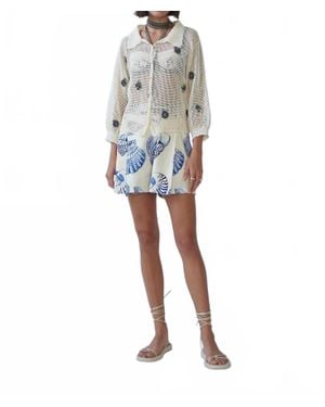 Carolina K Delmar Crochet Bomber Jacket - White