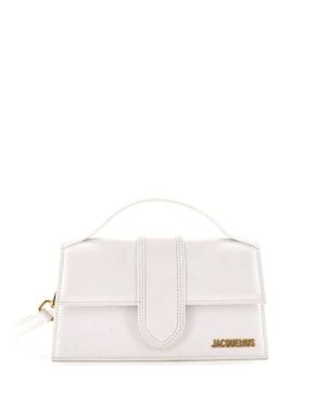 Jacquemus Le Bambino Top Handle Flap Bag Leather Long - White