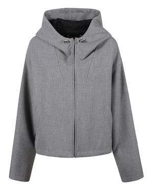 IRO Structured Cropped Jacket With High Collar And Toggle Closures - Gray