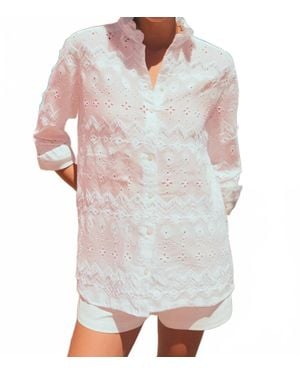 Vilagallo Bordado Eyelet Embroidered Shirt - White