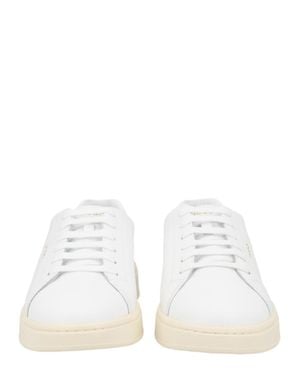 HUGO Neston Minimalist Cowhide Leather Sneakers - White