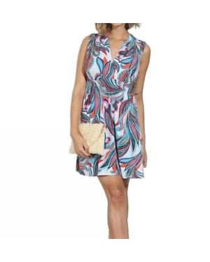 Veronica M Stretch Surplice Neckline Dress - Blue