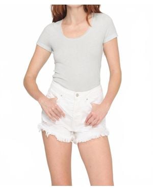 Project Social T Ronny Mesh Trim Scoop Neck Tee - White