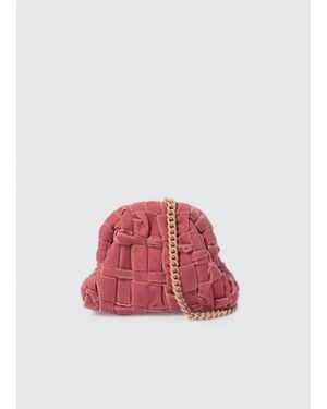 Maria La Rosa Velvet Mini Game Clutch - Red