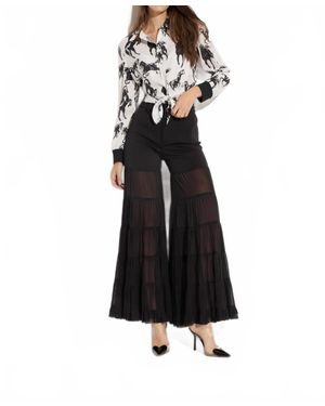 Ooh La Scuba Tiered Mesh Pants - Black