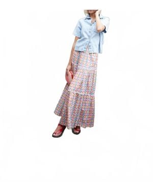 BROOKS AVENUE Triple Tiered Maxi Skirt - Multicolor