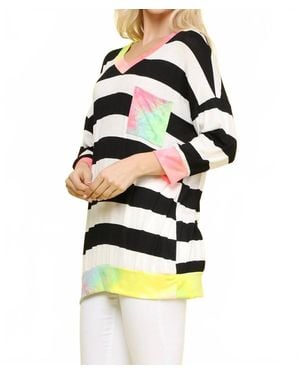 Blumin Striped & Tie Dye Top - Yellow