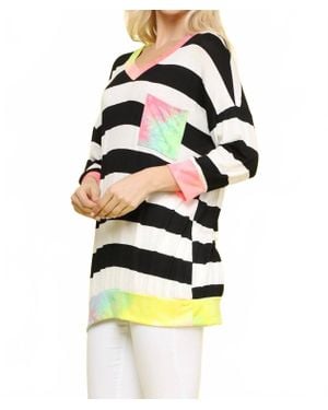 Blumin Striped & Tie Dye Top - Yellow