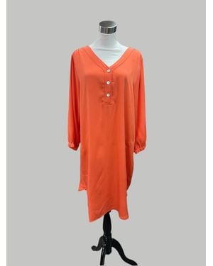 TooFan V-Neck Dress - Orange