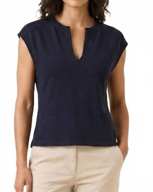 Anthem the Label Front Notch Textured Top - Blue