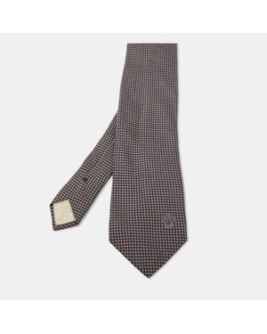 Versace Patterned Silk Jacquard Tie - Gray