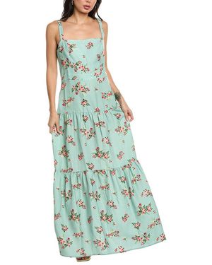 Seraphin Sleeveless Linen-Blend Maxi Dress - Blue