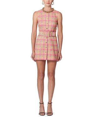 Carolina Herrera Crewneck Snap Front Dress - Red