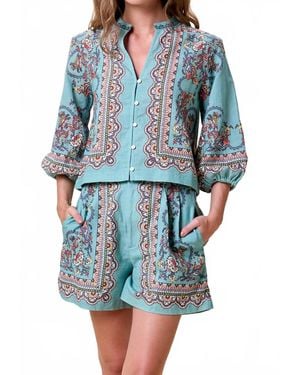 Cleobella Bleura Noelle Button Front Blouse - Blue