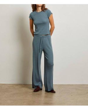 PERFECTWHITETEE Maddie Brushed Waffle Pants - Blue