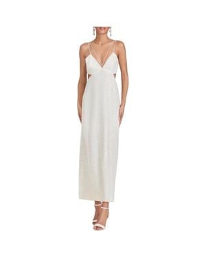 Sachin & Babi Vivi Cutout Sequin Column Dress - White