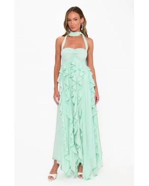 Show Me Your Mumu Gemma Ruffle Maxi Dress - Green