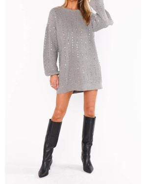 Show Me Your Mumu Social Sequins Knit Sweater Dress - Gray