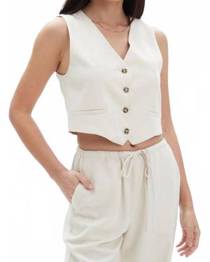 Chrldr Trixie Button Up Vest - White