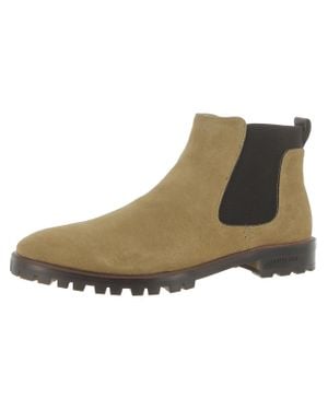 Kenneth Cole Tully Lug Suede Stretch Chelsea Boots - Brown