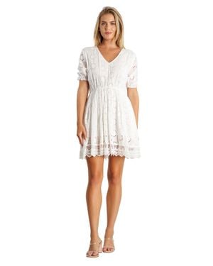 La Moda Clothing Marianna Sleevless V-Neck Dress - White