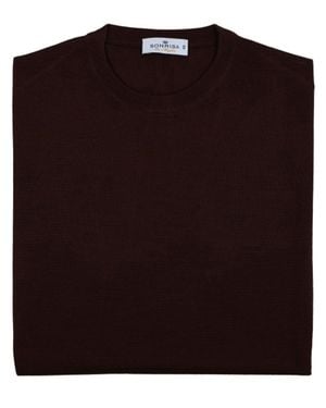 Sonrisa Burgundy Maglieria Classica Crew Neck Sweater - Black