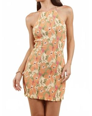 Sadie & Sage Aperitivo Smocked Mini Dress - Natural