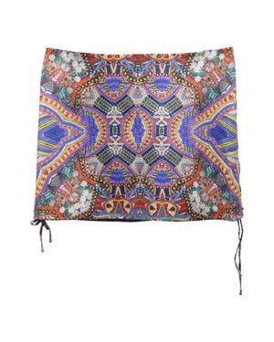 CAMILLA Geometric Print Mini Skirt - Blue