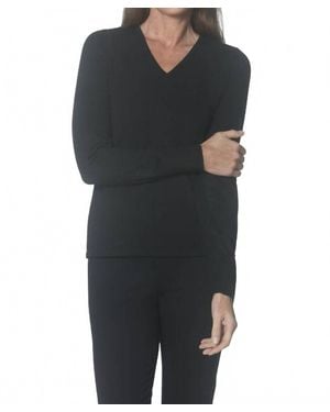 J'Envie/Eli Vneck Knit Top - Black