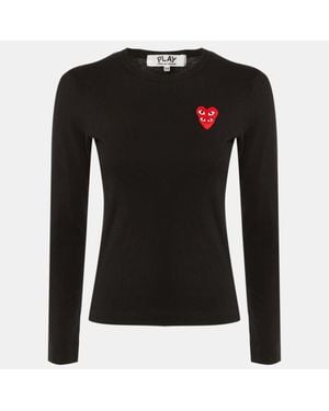 Comme des Garçons Play Cotton Play Heart Patched T-Shirt - Black