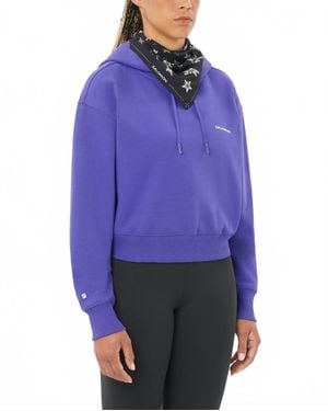 Salomon Logo Crop Hoodie - Blue