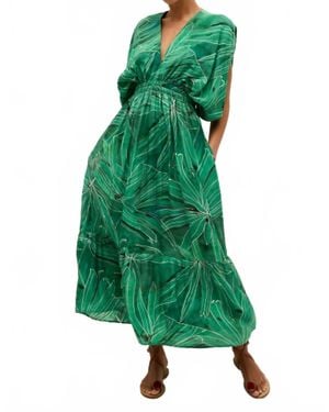 strapless open back dress Angelique Olive Green Twisted Asymmetric Maxi Dress – Club L London main image 0