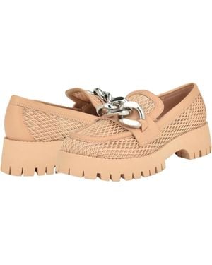 Nine West Afer Loafers Moc Toe Lug Sole Slip On Shoes Htat732 - Natural