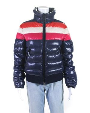 Sam. Colorblock Print Turtleneck Full Zip Puffer Jacket - Multicolor