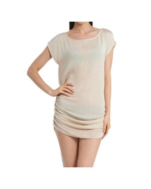 Jordan Taylor Gofret Side Shirred Boat Neck Tunic - Natural