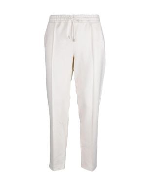 Eleventy Tailored Wool Pants With Adjustable Waistband And Streamlined Silhouette - White