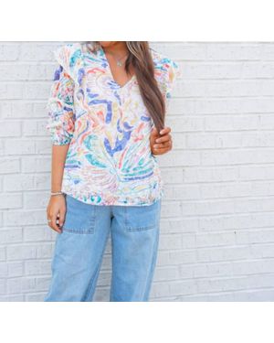 J joy Eye Swirl Blouse - Blue