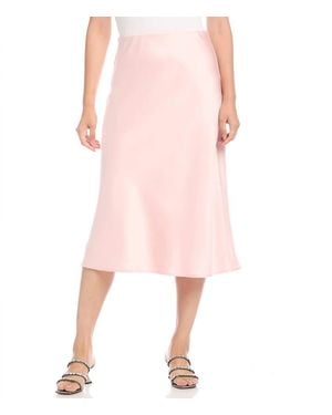 Karen Kane Rose Bias Cut Midi Skirt - Pink