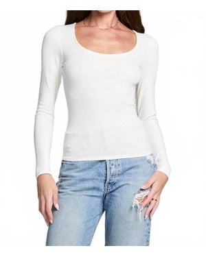 Saltwater Luxe Scoop Long Sleeve Tee - White