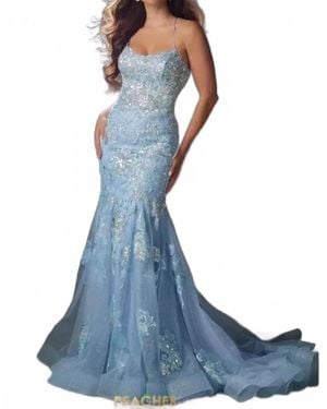 Mori Lee Scoop Neckline Gown - Blue